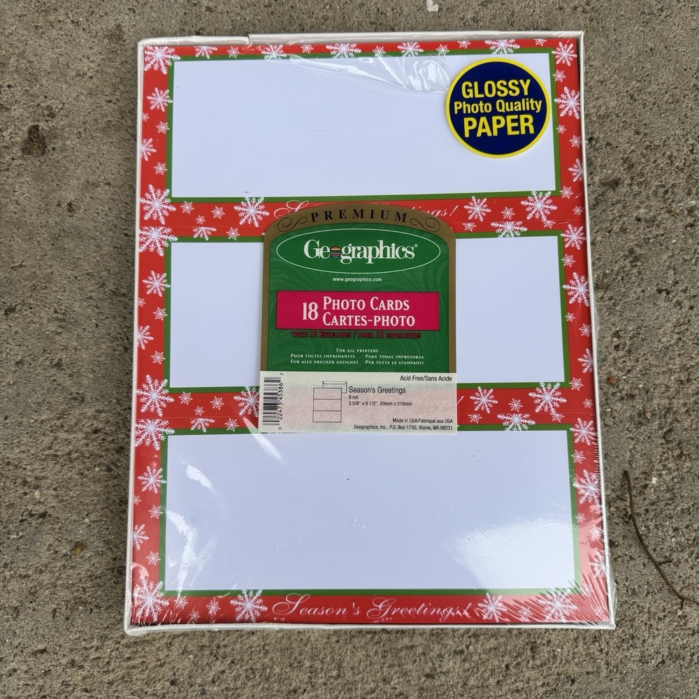 New VTG‎ Geographics Photo Cards 18 Sheets Stationery SEALED
